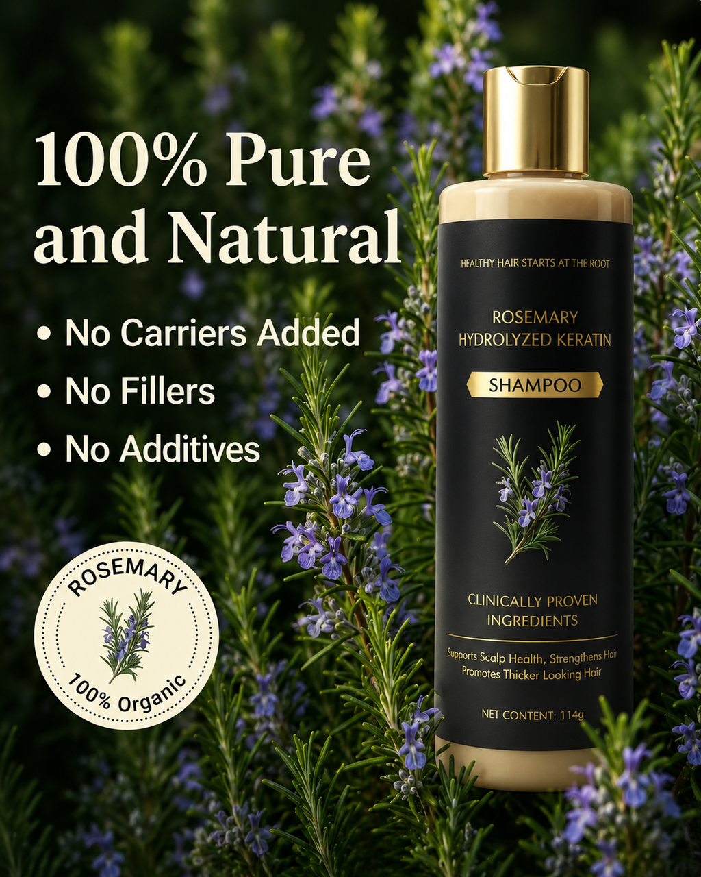 Zenith Cart Rosemary Hair Growth Shampoo – Rosemary + Keratin | Strengthens Hair & Supports Growth | Buy 1 Get 1 FREE